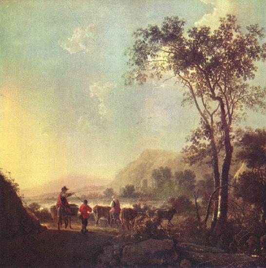 Aelbert Cuyp Landscape with herdsman and cattle. oil painting image